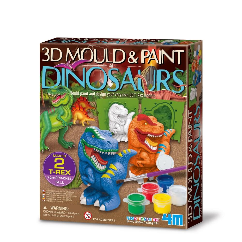 4m - 3D Mould & Paint Dinosaurs.