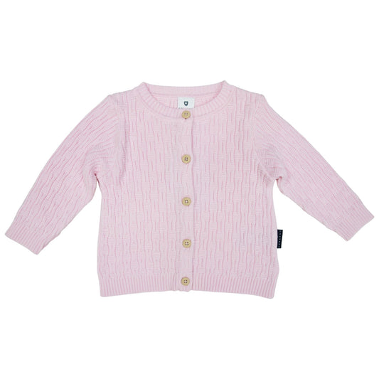 Textured Knit Cardigan Pink