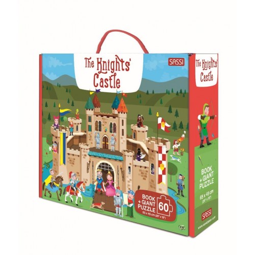 Sassi Book and Giant Puzzle - The Knight's Castle, 60 pcs.