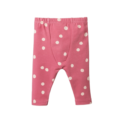 Nature Baby Organic Cotton Baby Leggings Speckle Raspberry.