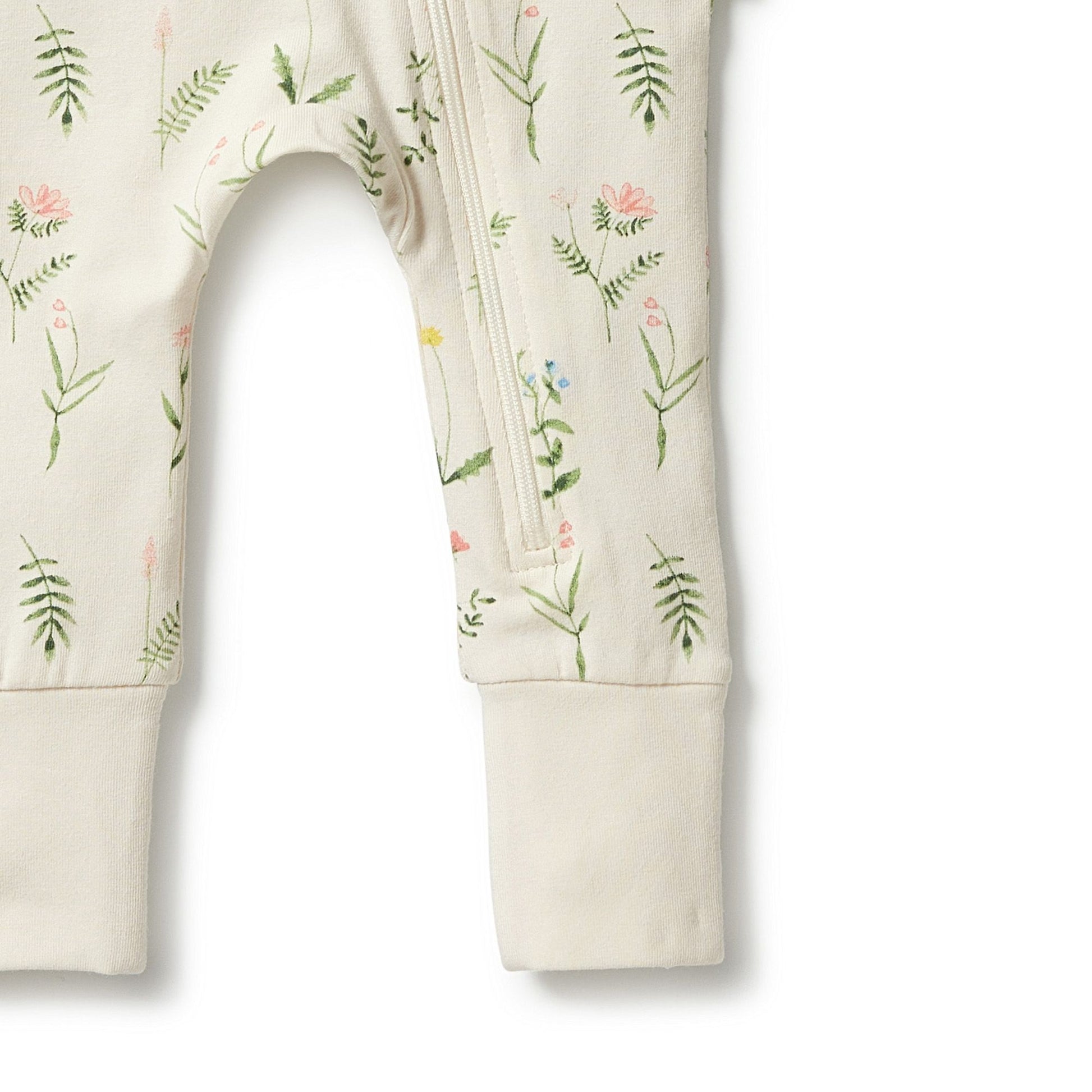 Organic Zipsuit with Feet Wild Flower