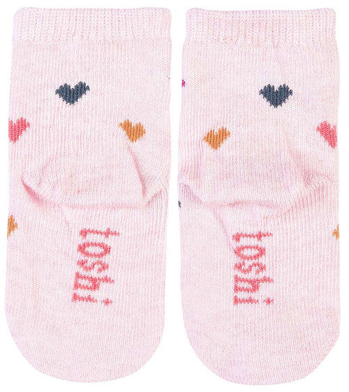 Organic Baby Socks Ankle Hearts