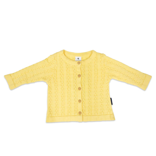 Korango Springtime Cable Knit Cardigan Lemon.