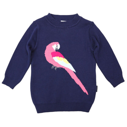 Pink Macaw Long Sweater Navy