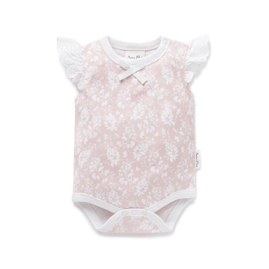 Pink Floral Lace Onesie Aster and Oak