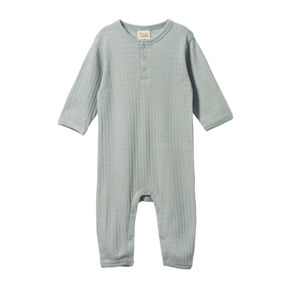 Nature Baby Organic Cotton Henley Pyjama Suit Moonrise.