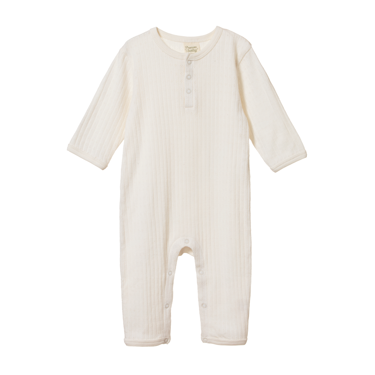 Nature Baby Henley Pyjama Suit Pointelle.