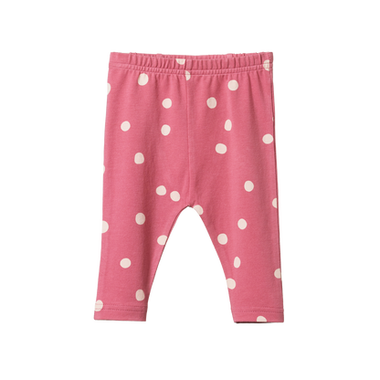 Nature Baby Organic Cotton Baby Leggings Speckle Raspberry.